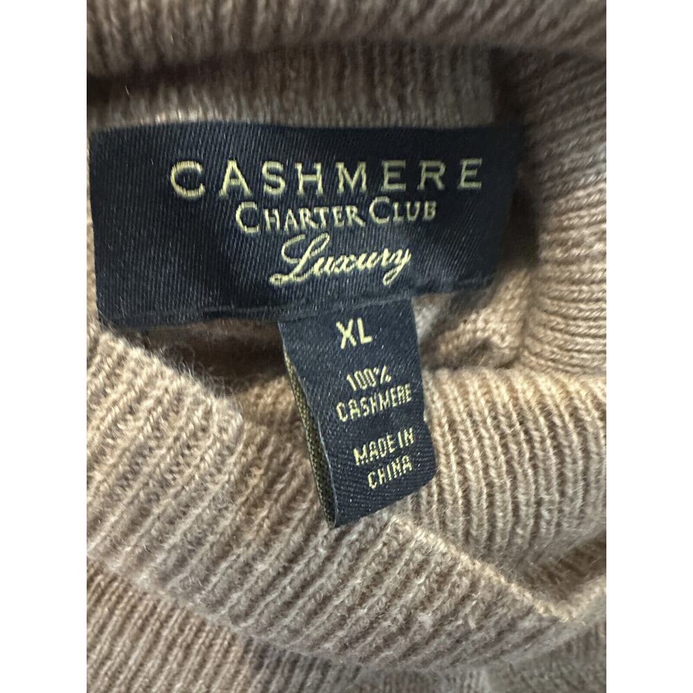 Cashmere Charter Club Luxury Turtleneck Pullover Sweater Brown Women's Size XL - Picture 10 of 12